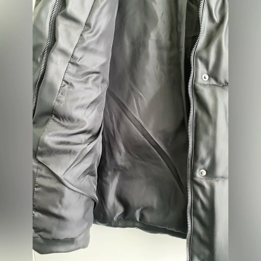 WINTER SALE - Shebby Faux Leather Puffer Vest - Picture 8 of 8